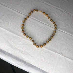 African stone handmade necklace. Yellow, 18 inches